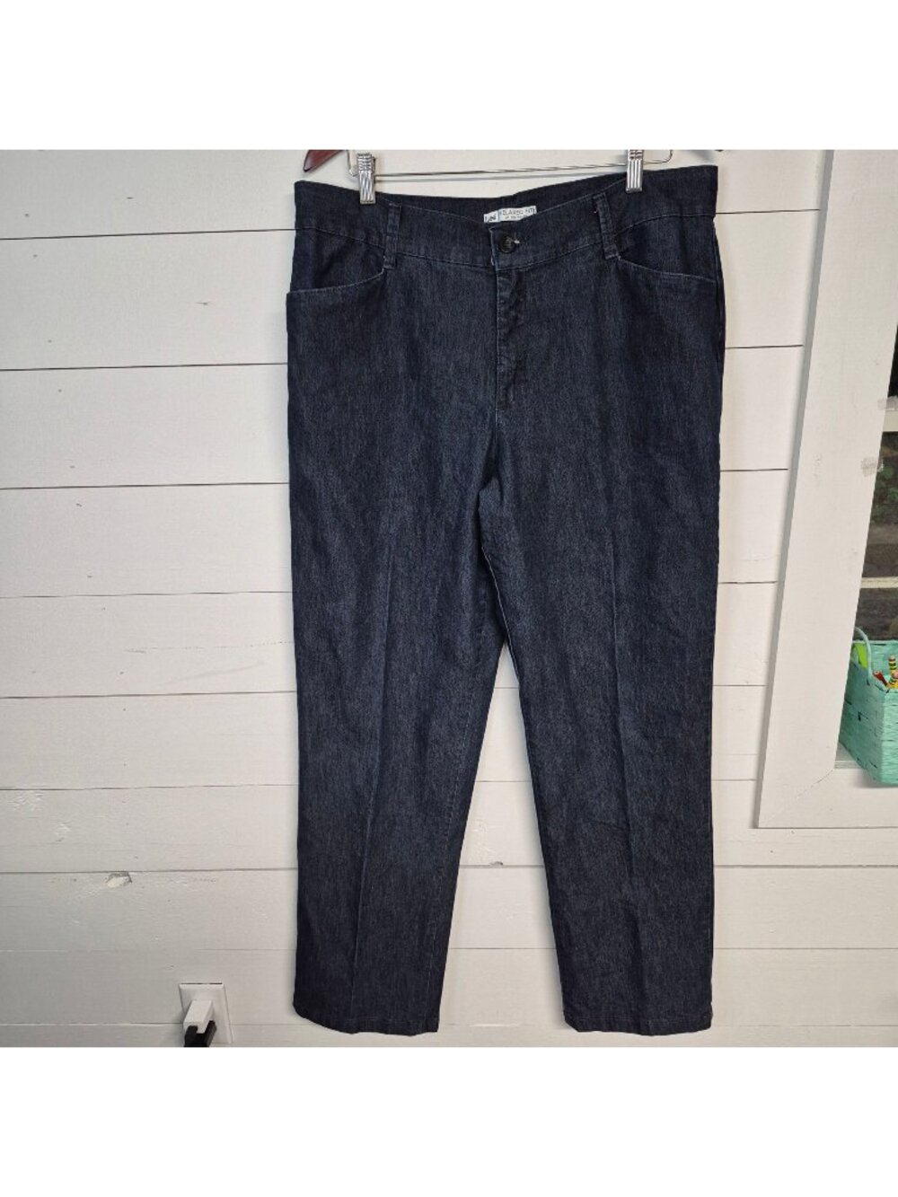 Lee Relaxed Fit Women's Dark Wash Denim Pants Size 16 Long